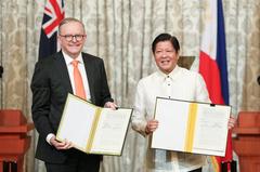 Philippine President Bongbong Marcos hosting Australian Prime Minister Anthony Albanese in Manila September 2023