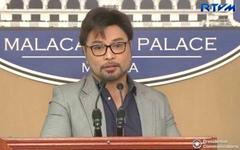 Arnell Ignacio speaking to reporters at Malacañang Palace in 2019