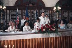 Philippine President Ferdinand Marcos and First Lady Imelda Marcos meeting US President Richard Nixon at Malacañang Palace in 1969