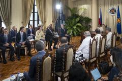 Secretary of Defense Lloyd J. Austin III and Secretary of State Antony J. Blinken meeting President of the Philippines Bongbong Marcos at Malacañang Palace in Manila
