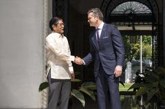 Secretary of Defense Pete Hegseth meeting Filipino President Bongbong Marcos at Malacañang Palace Manila