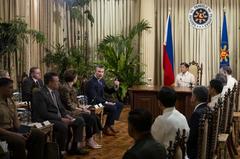 Secretary of Defense Pete Hegseth meeting Filipino President Bongbong Marcos at Malacañang Palace Manila March 28 2025