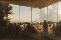 Historical painting depicting the audience of Saint-Priest on March 18, 1779