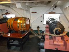 Historic cannon on the USS Constitution ship in Boston