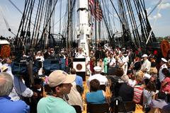 Vice Adm. Paul Sullivan giving a speech aboard USS Constitution during Boston Navy Week 2007