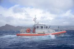 Coast Guard coxswains training in heavy weather offshore of Diamond Head Oahu