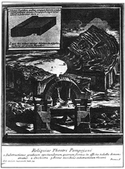 Artful depiction of the ruins of the Theatre of Pompey, 1756
