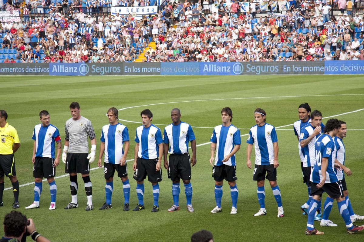 Hércules football team lineup before first game of 2010-11 season against Athletic Bilbao