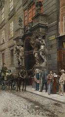 Oscar Rex Fiaker horse carriage in front of Clam-Gallas Palace Prague