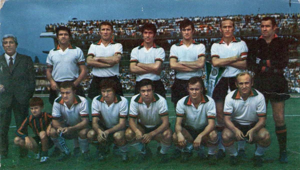 S.S. Ternana football team lineup inside Libero Liberati Stadium during the 1969-70 season