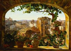 Piazza Barberini in Rome, 1830 by Carl von Bergen