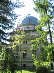 Observatoire de Strasbourg exterior building with dome under clear blue sky