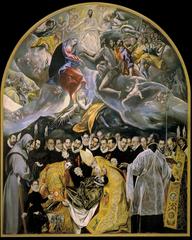 The Burial of the Count of Orgaz painting by El Greco depicting Saint Stephen and Saint Augustine lowering Gonzalo Ruiz de Toledo into his tomb