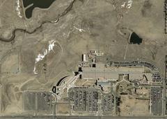 Aerial view of Front Range Community College campus with surrounding urban area and mountains in the background