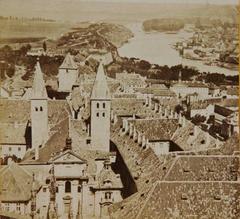 St George Basilica in Prague Castle seen from St Vitus Cathedral in 1867