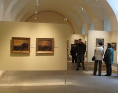 Exhibition space displaying works of August Piepenhagen, Charlotte Piepenhagen-Mohr, and Louisa Piepenhagen at the Monastery of St. George, Prague Castle