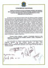 Presidential and Vice-Presidential Inauguration Term of Brazil with signatures