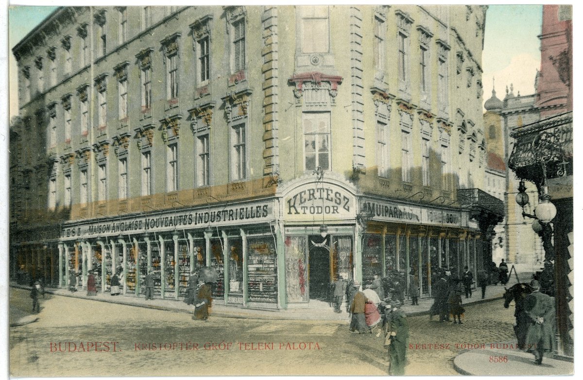 Historic Kristofter Grof Teleki Palota building in Budapest in 1907