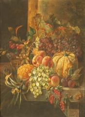 Still Life painting with a butterfly by Joseph Stannard