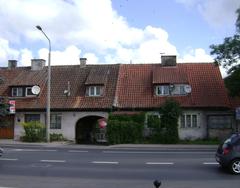 Scenic view of the town Szczytno in Poland with historic buildings and lush green trees