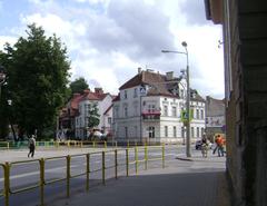 Historic church in Szczytno, Poland with clear sky
