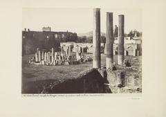 Ruins of the Temple of Serapis in Pozzuoli, ancient Roman shrine ruins discovered in 1750