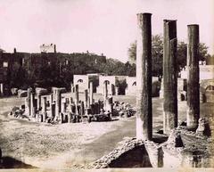 Ancient Roman ruins of the Temple of Serapis in Pozzuoli, Italy