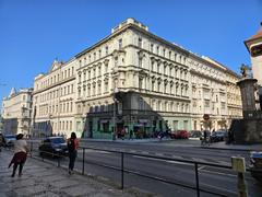 Pražská Resslova Street with surrounding objects in Prague