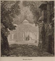 Historic illustration of Eyüp Mosque in Constantinople by Edmondo de Amicis, 1883