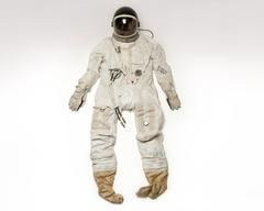 A-12 pilot wearing a protective pressure suit with thermal insulation and life support system