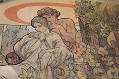 Alphonse Mucha statue in Prague city center