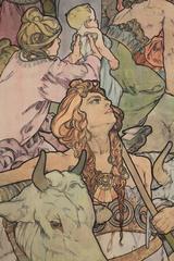 Alphonse Mucha portrait in Prague