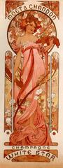 Vintage Moët & Chandon White Star advertisement art by Alphonse Mucha 1899