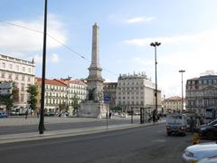 Lisbon cityscape with historic buildings and waterfront
