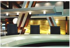 NEWS23 studio with phoenix wall decoration