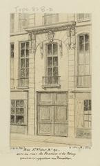 Drawing of Boulevard Saint-Germain in Paris by Léon Leymonnerye, depicting the area between Rue de Poissy and Rue St. Jacques in 1875