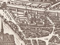 Historic Collège des Bernardins building in Paris in 1618