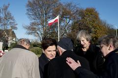 Polish Prime Minister Beata Szydło and ministers at Polish-British intergovernmental consultations in London on November 28, 2016