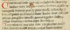 Le Viandier manuscript page decorated with small engraved birds