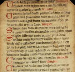 Le Viandier manuscript from Sion showing first surviving recipes