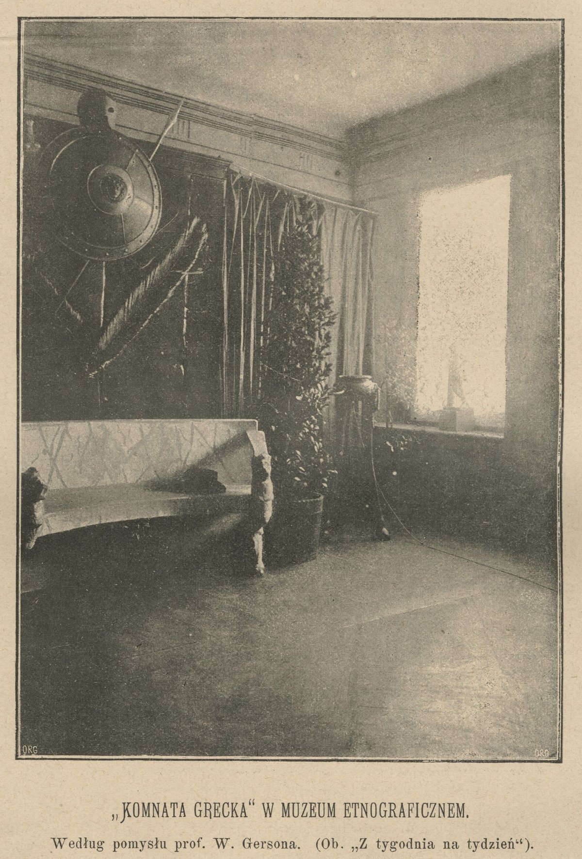 Greek room in Ethnographic Museum designed by Prof. W. Gerson
