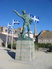 Statue of Robert Surcouf in Saint-Malo, France by Alfred Caravaniez