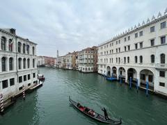 Palazzo dei Camerlenghi viewed from Ponte di Rialto in Venice during December 2022