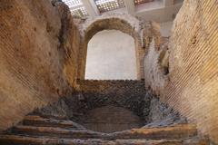 Underground ruins of the Stadium of Domitian in Piazza Navona, Ancient Rome Historic Center, Rome, Italy