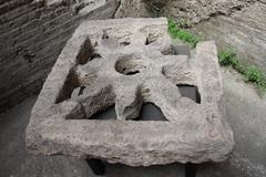 Ancient underground ruins of the Stadium of Domitian in Piazza Navona, Rome