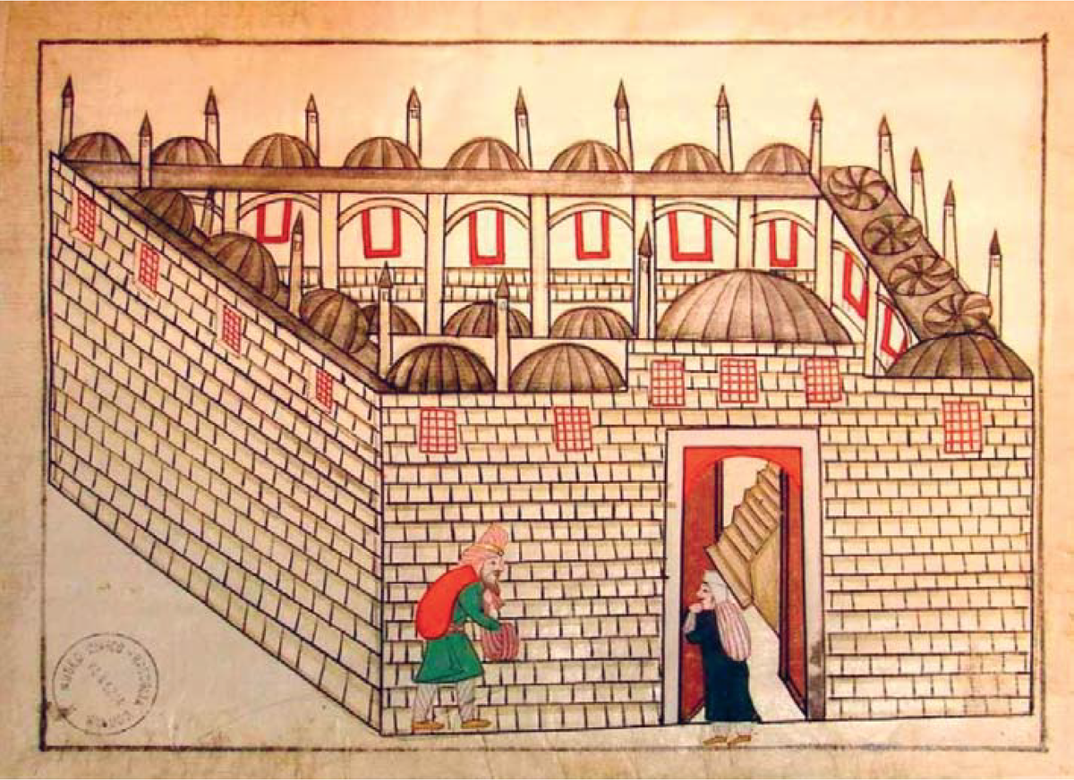 The Büyük Valide Han illustrated in Cod. Cicogna 1971