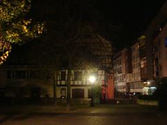 Scenic view of Petite France historic district in Strasbourg with traditional half-timbered houses along the river in 2007