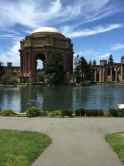 Beautiful Palace of Fine Arts with classical architecture under bright blue sky