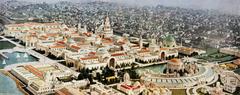 Aerial view of the main group of exhibit palaces at the Panama-Pacific International Exposition, San Francisco, 1915