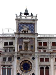 Clock tower in San Marco square Venice Italy